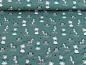 Preview: Baumwolljersey Prinzessin Einhorn auf Dark Dusty Mint